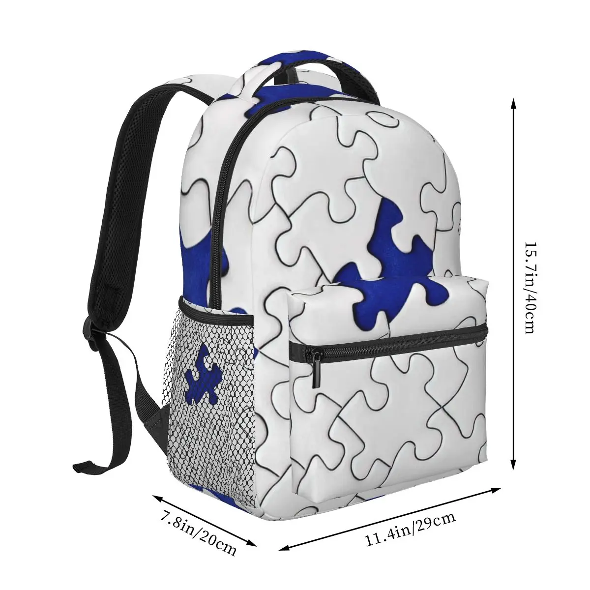 Puzzle Bonnet Backpack for Girls Boys Travel RucksackBackpacks for Teenage school bag