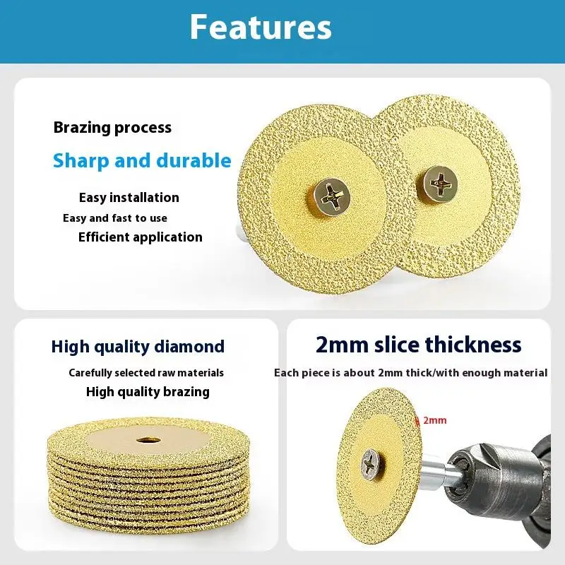 5/6Pcs 40MM Mini Cutting Disc For Marble AndJade Cutting Accessories Diamond Grinding Wheel Circular Saw Blade