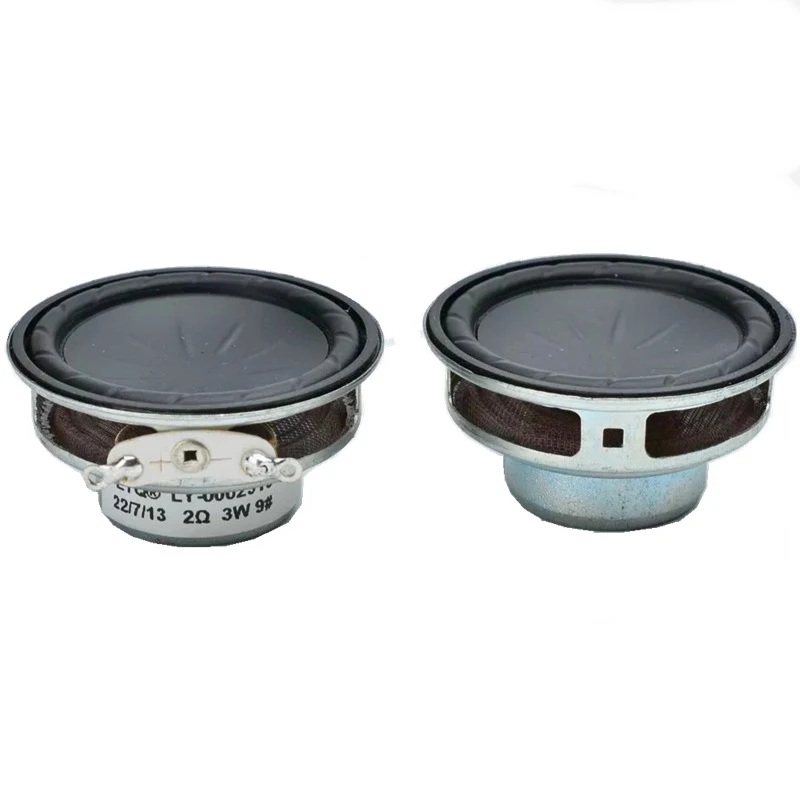 2pcs 1.5 Inch 40MM Mini Portable Audio Speaker Unit 2 Ohm 3W Full Frequency Round Inner Dual Magnetic Iron Shell PU Edge Home Th