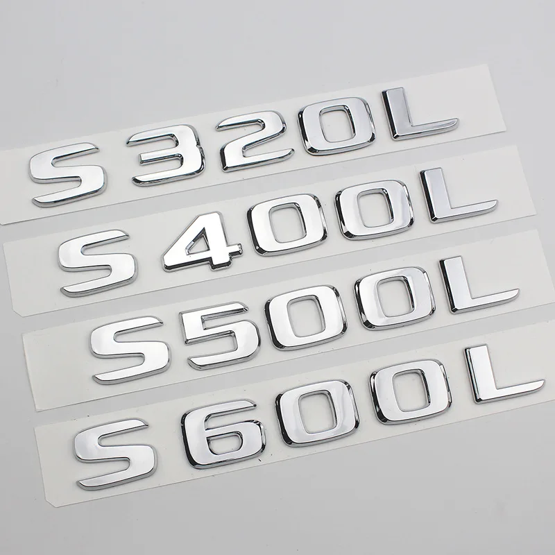 

1 PCS For Mercedes Benz S320L S400L S500L S350L Trunk Rear Emblem Badge Letters Sticker