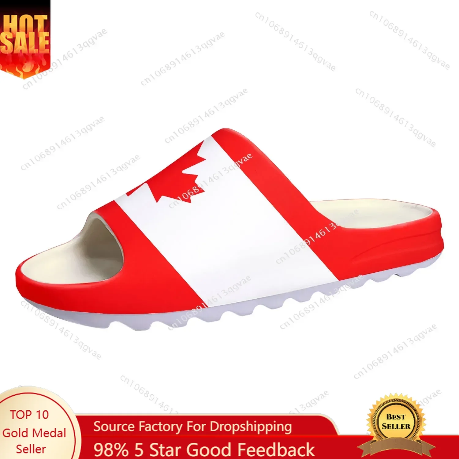 

Canadian Flag Soft Sole Sllipers Home Clogs Step on Water Shoes Mens Womens Teenager Bathroom Canada Customize on Shit Sandals