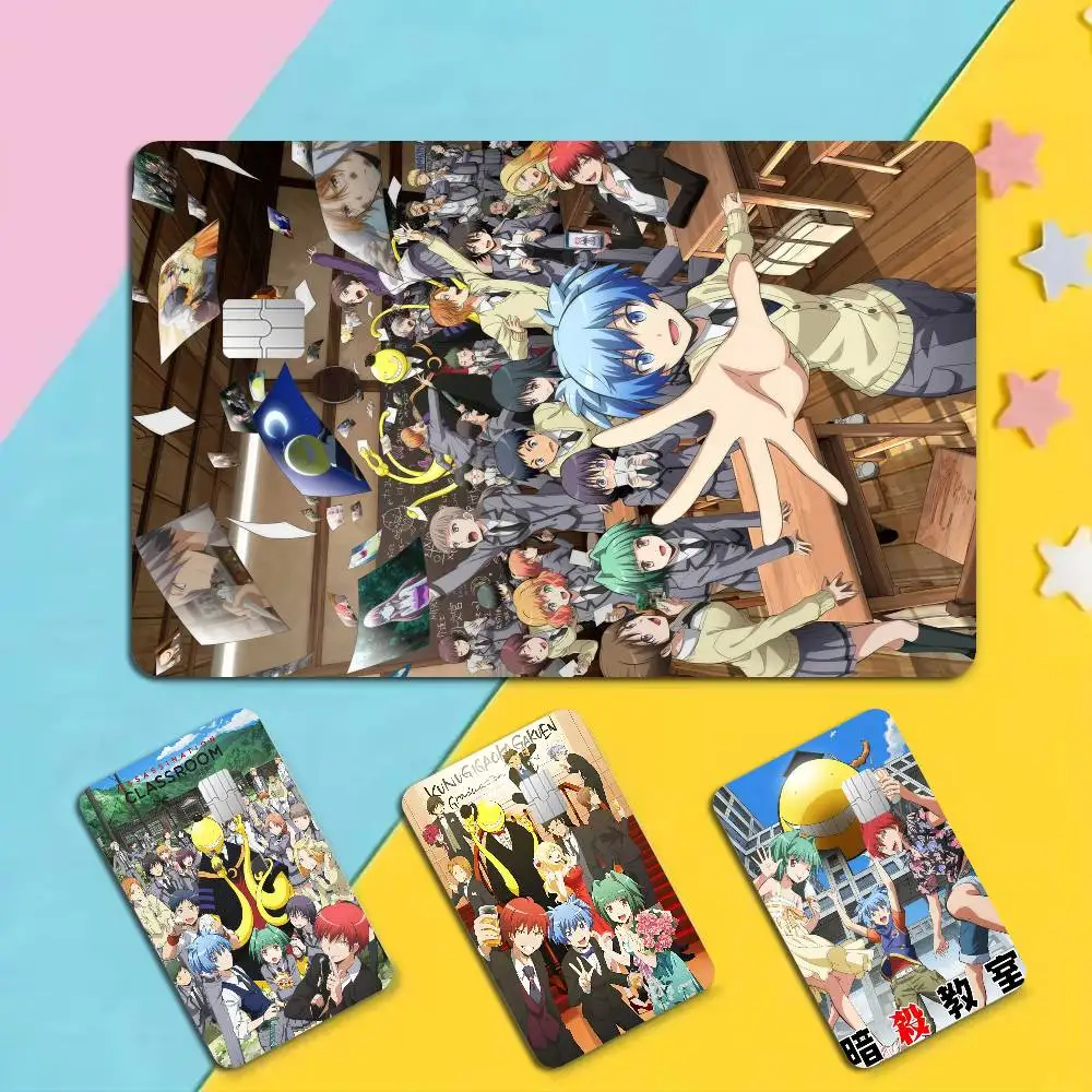 Anime Assassination Classroom Credit Card Skin Stickers No Adhesive Residue Water Proof for VISA Credit Card Subway Access Card