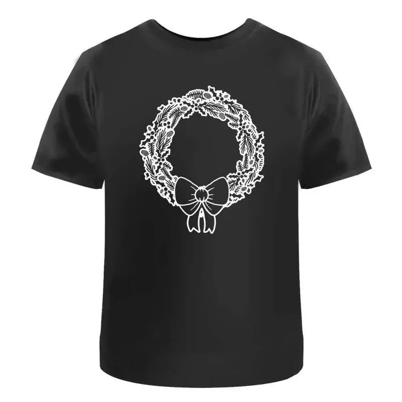 

Хлопковая футболка с рождественским венком и лентой Ta036832