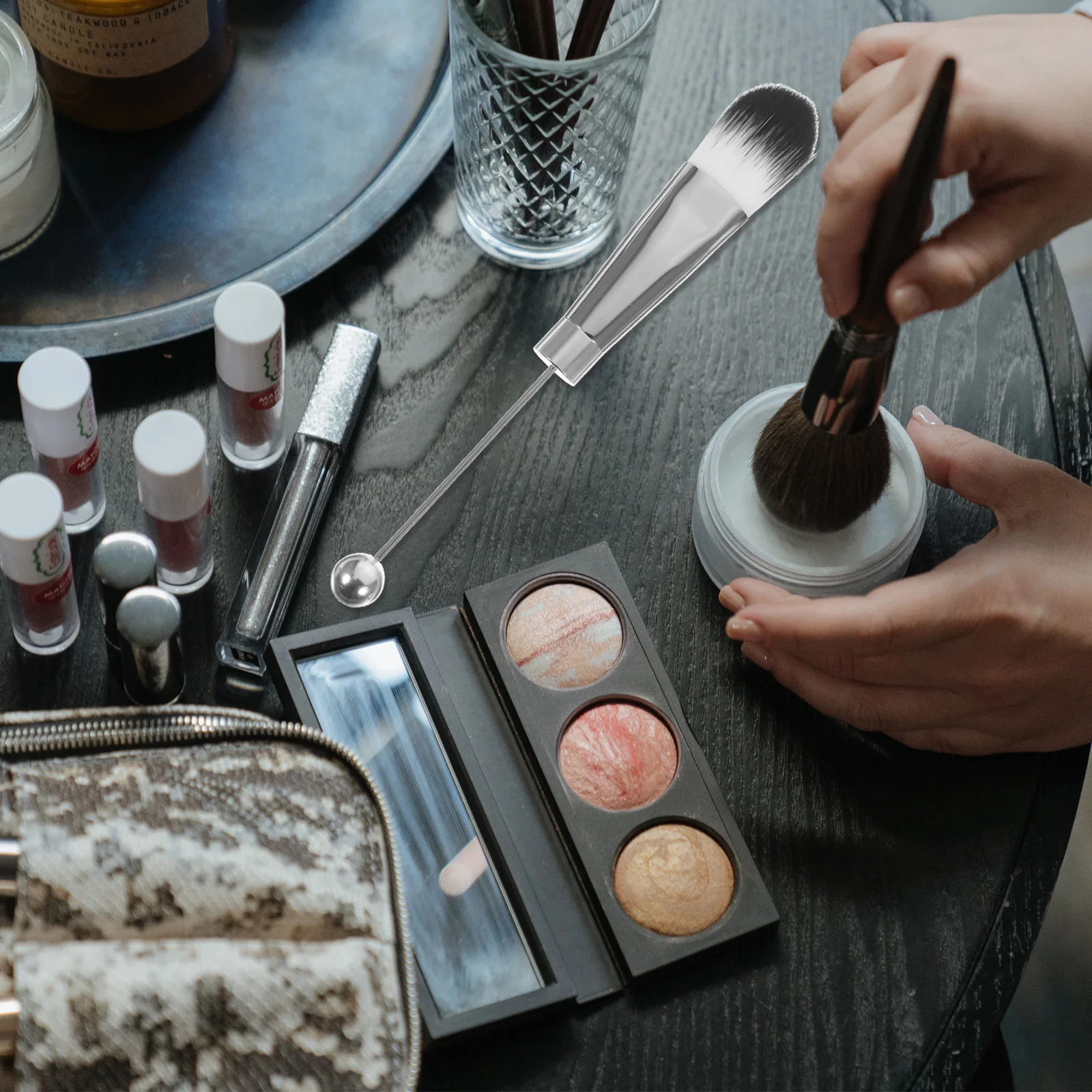 5 個のメイクブラシセット小型軽量毛細密な顔用アイブラッシュパウダーコンシーラー女性美容ツール