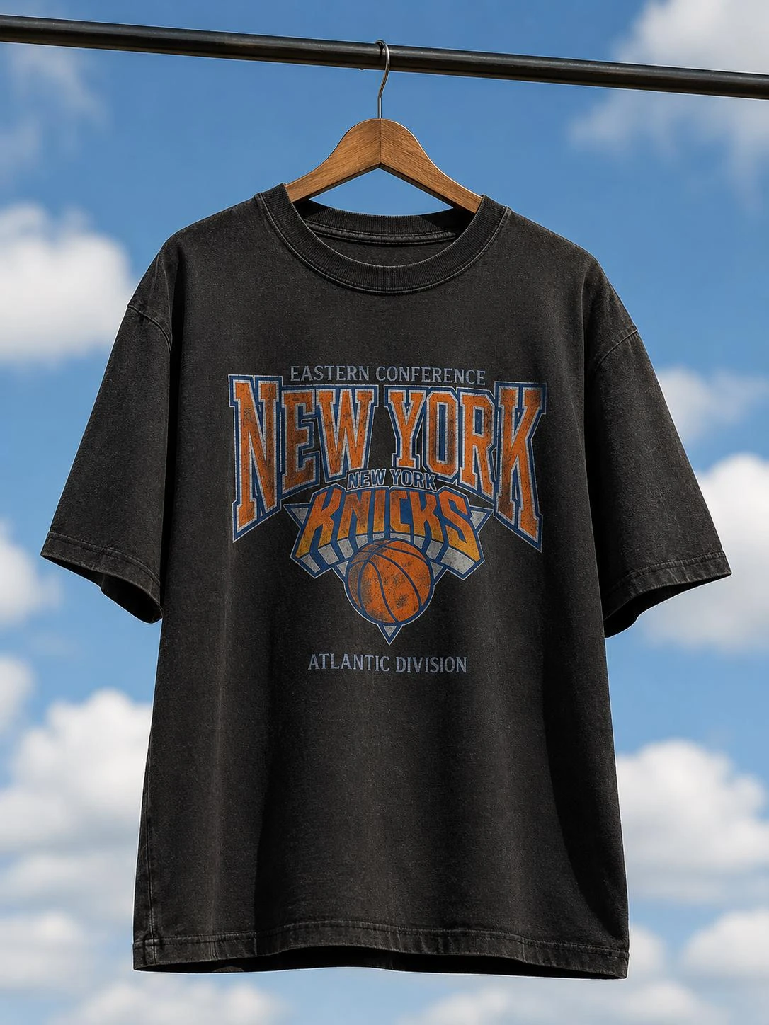 Camiseta Campeões New York Knicks 2026, Camiseta de Basquete New York, Camiseta Lavada, Nova Camiseta de Algodão para Homens e Mulheres Verão 2026 Y2K