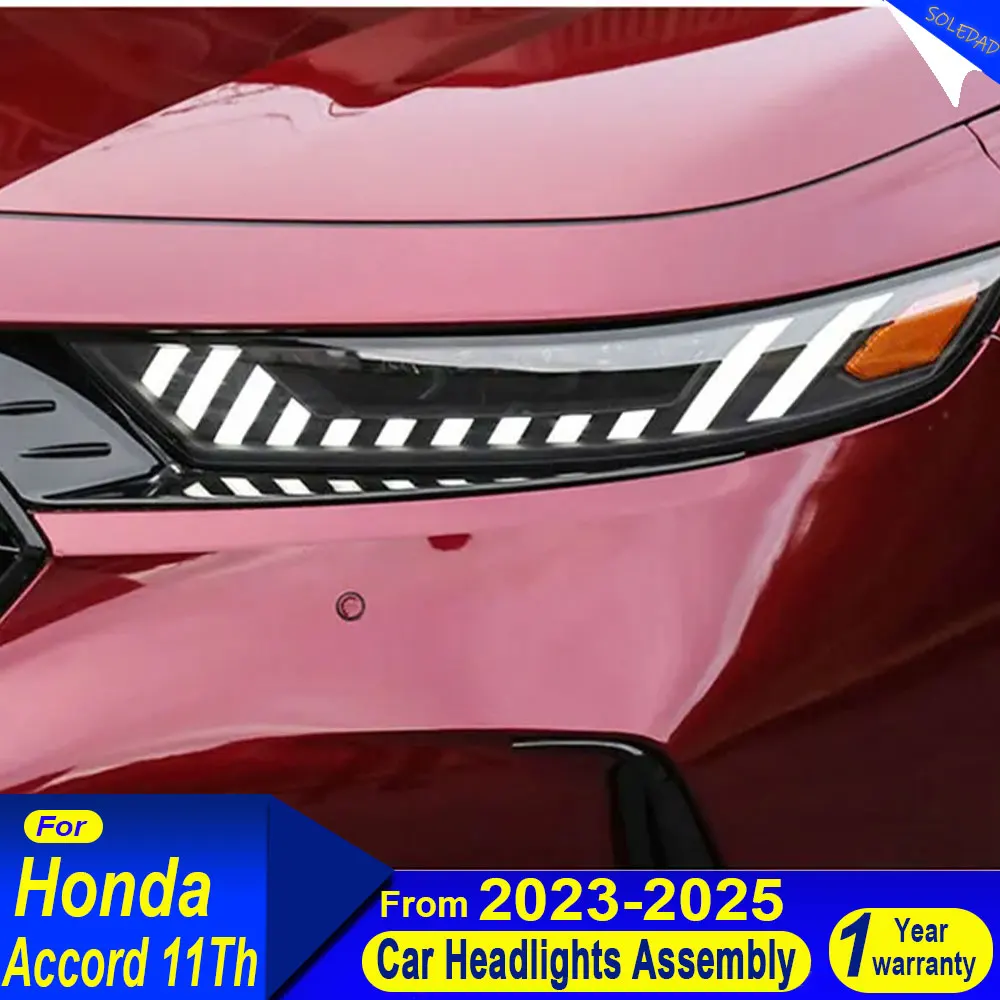 LED Head Lamp for Honda Accord 11th Headlight 2023-2025 Headlights Accord DRL Turn Signal High Beam Angel Eye Projector Lens