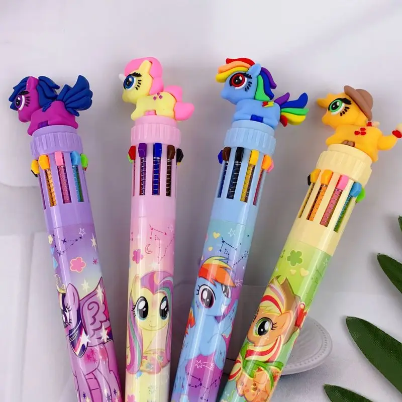 Imagem -04 - Bolígrafo my Little Pony 36 Uds. 10 Colores Suministros de Escritura para Estudiantes de Oficina Bolígrafo de Presión de 07 mm Papelería Suministros para Estudiantes Regalo