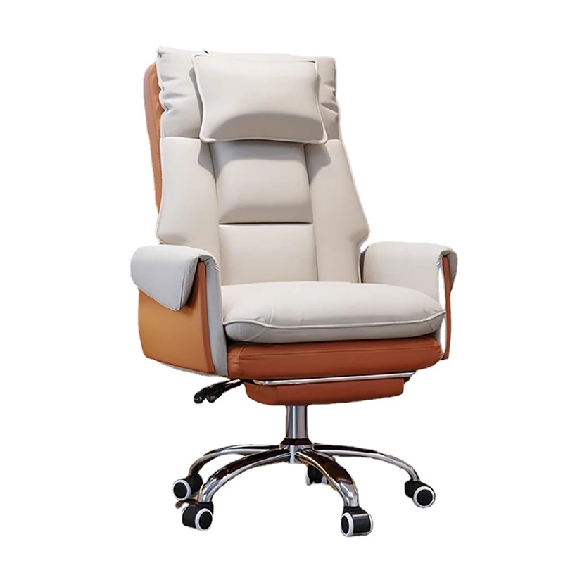 

Minimalist White Office Chair Comfy Footrest Swivel ﻿mobile Gaming Chair