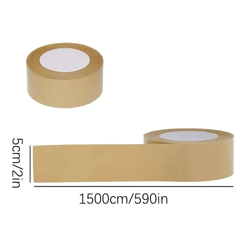 1 roll waterless high-adhesion kraft tape, writable and tearable for masking, sealing, and packing