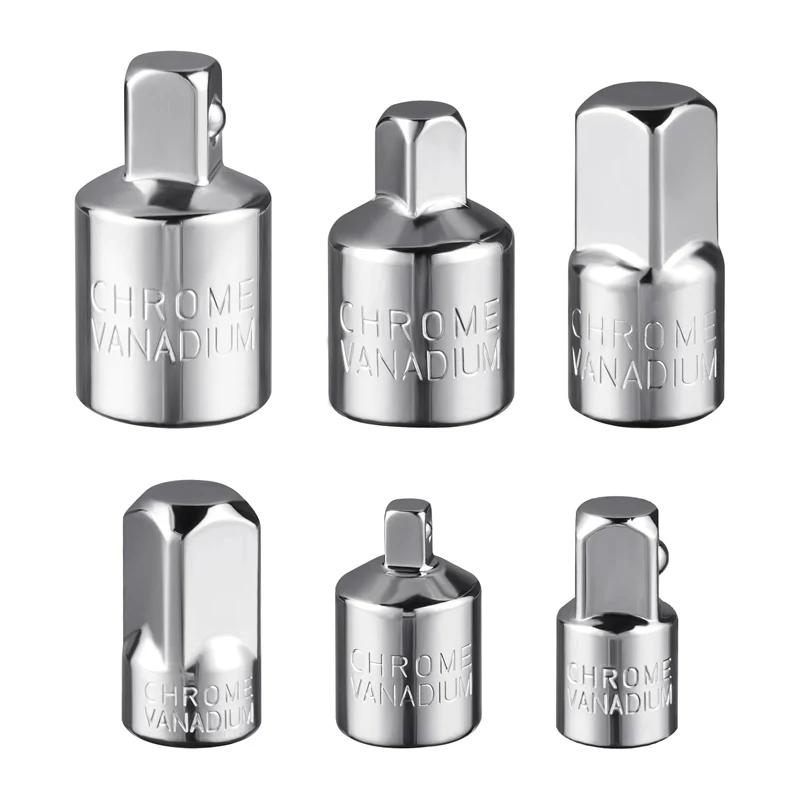 6Pcs Impact Socket Adapter Reducer 1/2 3/8 1/4 Inch Wrenches Drills Drive Twist Nut Remover Nut Drills Wrenches Ratchets Adapter