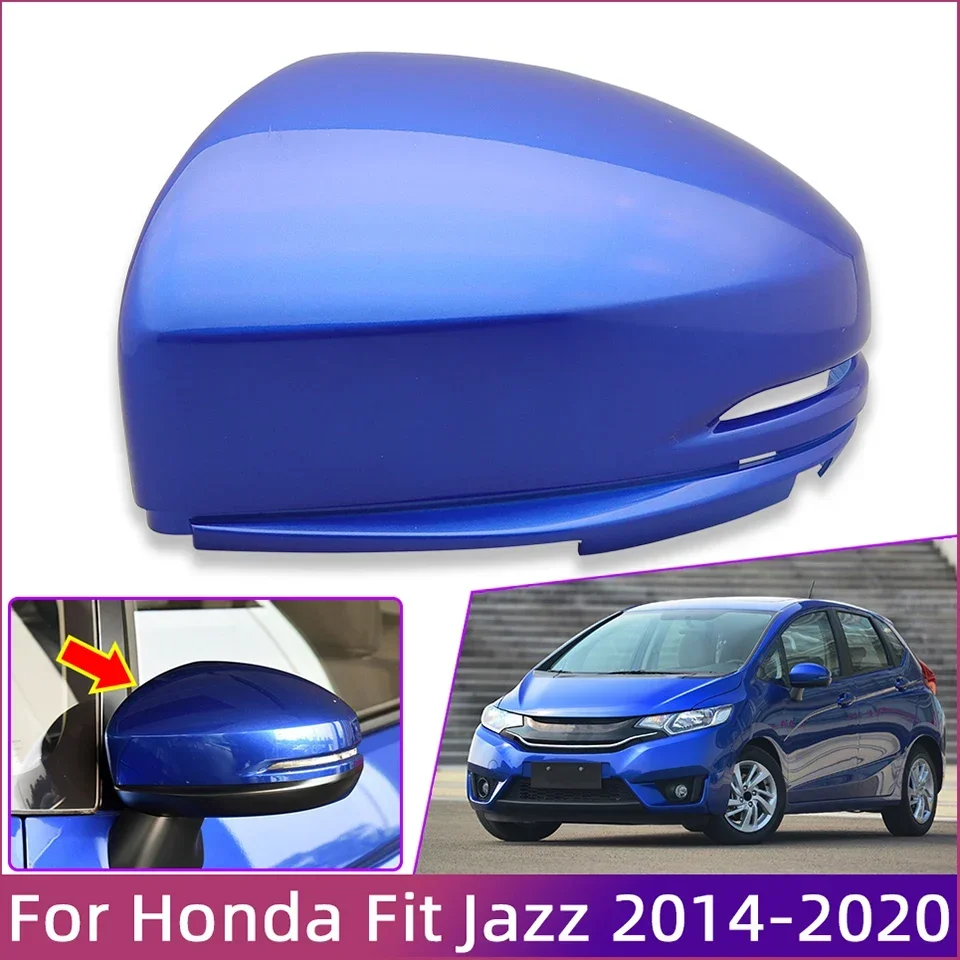 Samochodów zewnętrzne obudowa lusterka bocznego zakrętka obudowa dla Honda Fit Jazz GK5 2014 2015 2016 2017 2018 2019 2020 z kolor