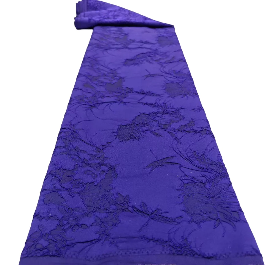 

5 ярдов однотонная нигерийская высококачественная парчовая ткань 2025 года, африканское кружево, тюль, парчовая жаккардовая ткань для свадебного платья