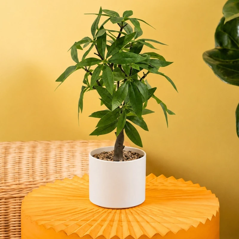 41 cm großer künstlicher Geldbaum im Topf, künstliche Pachira Aquatica Topfpflanze, Grünpflanze für Schreibtisch, Zuhause, Büro, Wohnzimmer, Tischdekoration