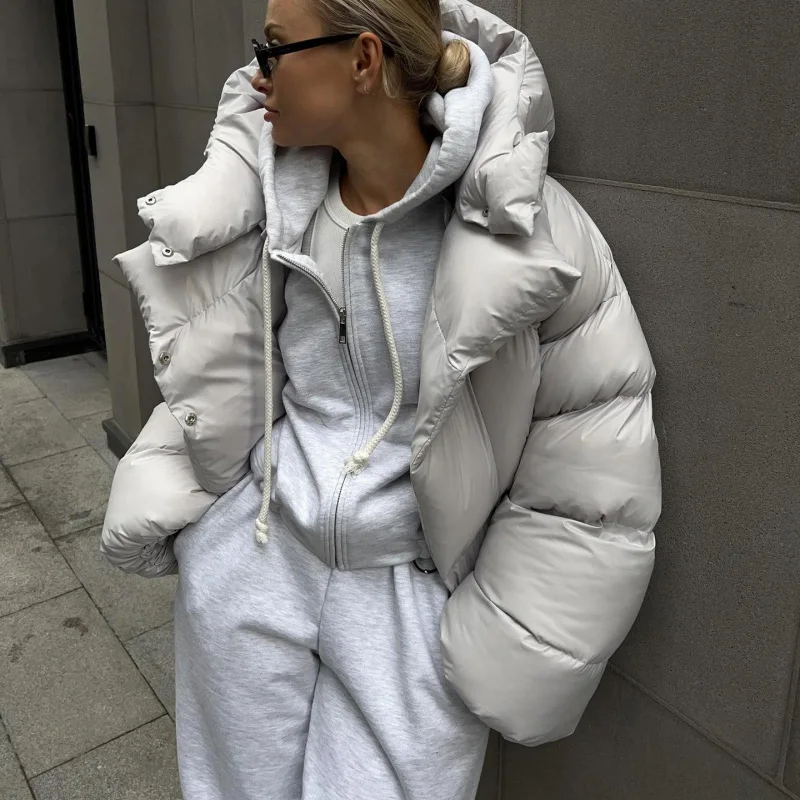 Autumn Winter Warm Women Coat Thick Parkas Women's Trendy Style Personalized Street Short Hooded Cotton Jacket