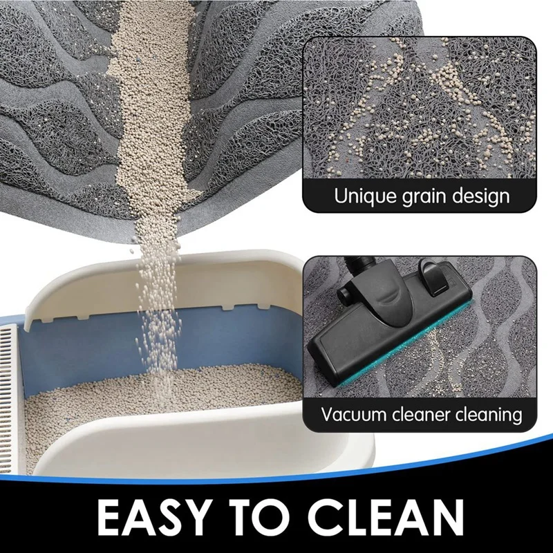 Cat Litter Mat, Large Cat Litter Trapping Mat Scatter Control Goes Under Litter Box Mat, Multi-Use Waterproof