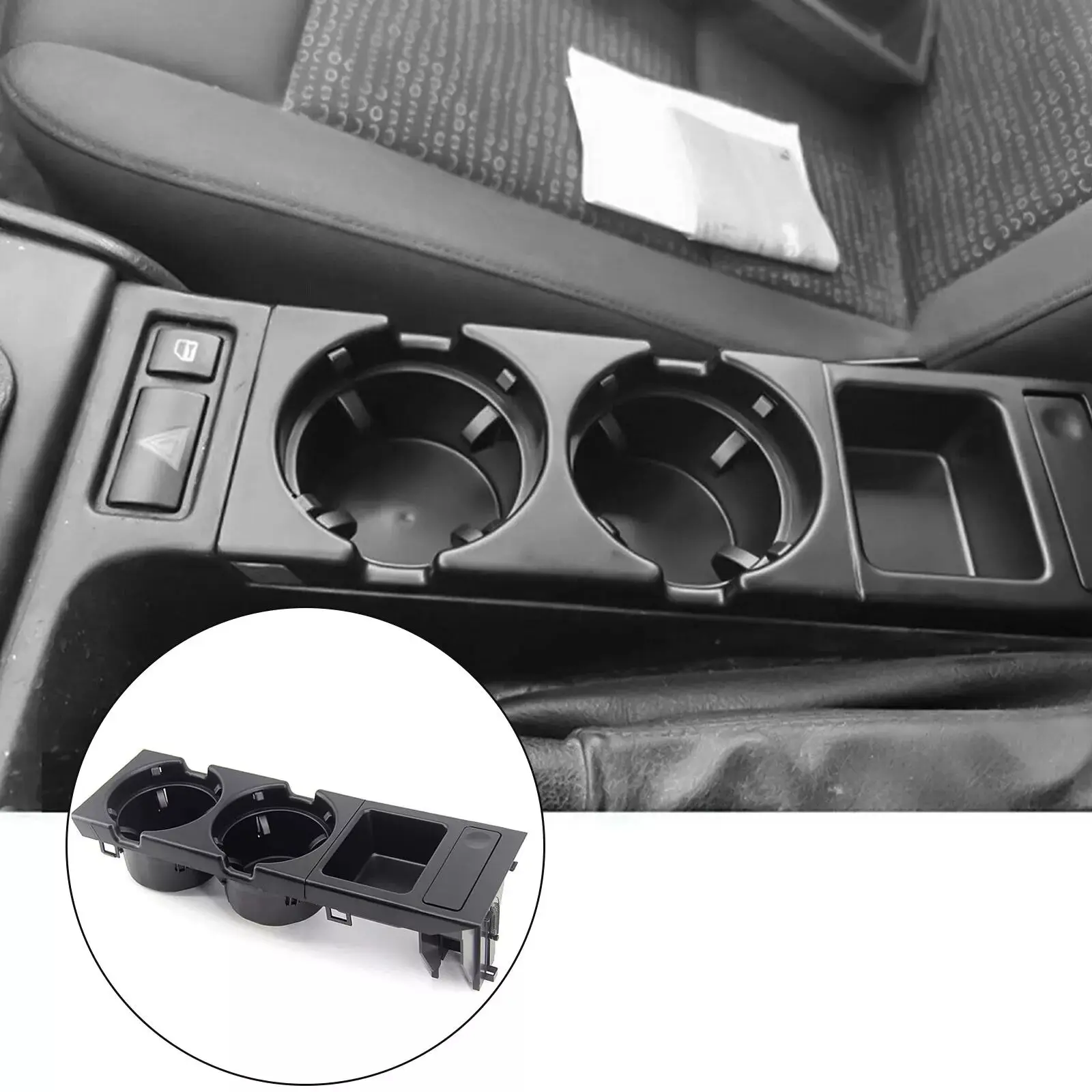 1PCS Car Cup Holder For BMW E46 325 328 330 1999-06 Center Console Drink Cup Holder Coin Storage Auto Interior Accessories