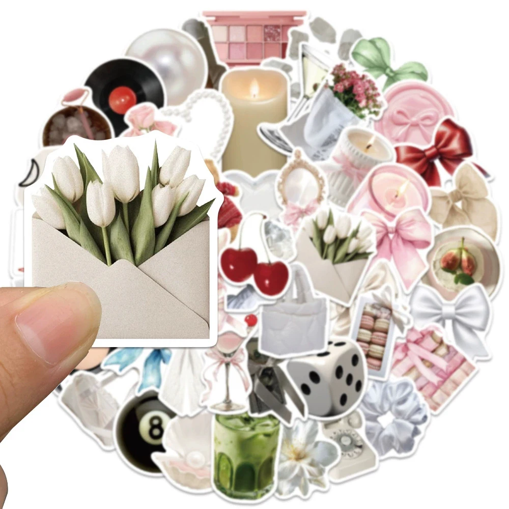 

10/30/50pcs Kawaii INS Style Girl Graffiti Stickers Cute Bow Aesthetic Sticker DIY Phone Case Luggage Laptop Decals Decoration