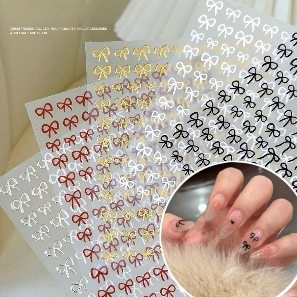 5pcs Mini Bow Stickers Kawaii Colorful Ribbon Bowknot Decals DIY Camera Phone Case Decorations Stickers Adhesive Decals