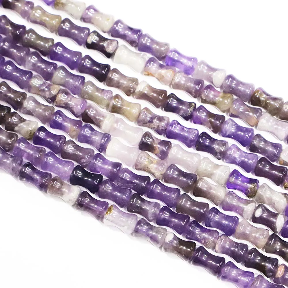 New Design Natural Stone Loose Bead Bamboo Joint Shape Aventurine Agate Crystal Turquoise Jades Spacers Jewelry Making Wholesale