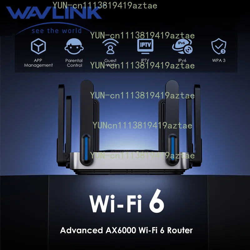 Wireless Router 6000Mbps 5GHz 2.4GHz WiFi 6 Gigabit Router with 8x5dBi Antennas Beamforming 2500Mbps