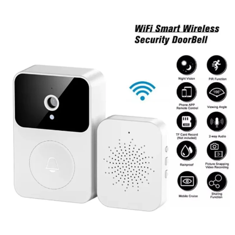 Smart Wireless Wifi Video Doorbell Waterproof 1080P HD Video Doorbell With Camera HD Infrared Night Vision Camera Easy To Use