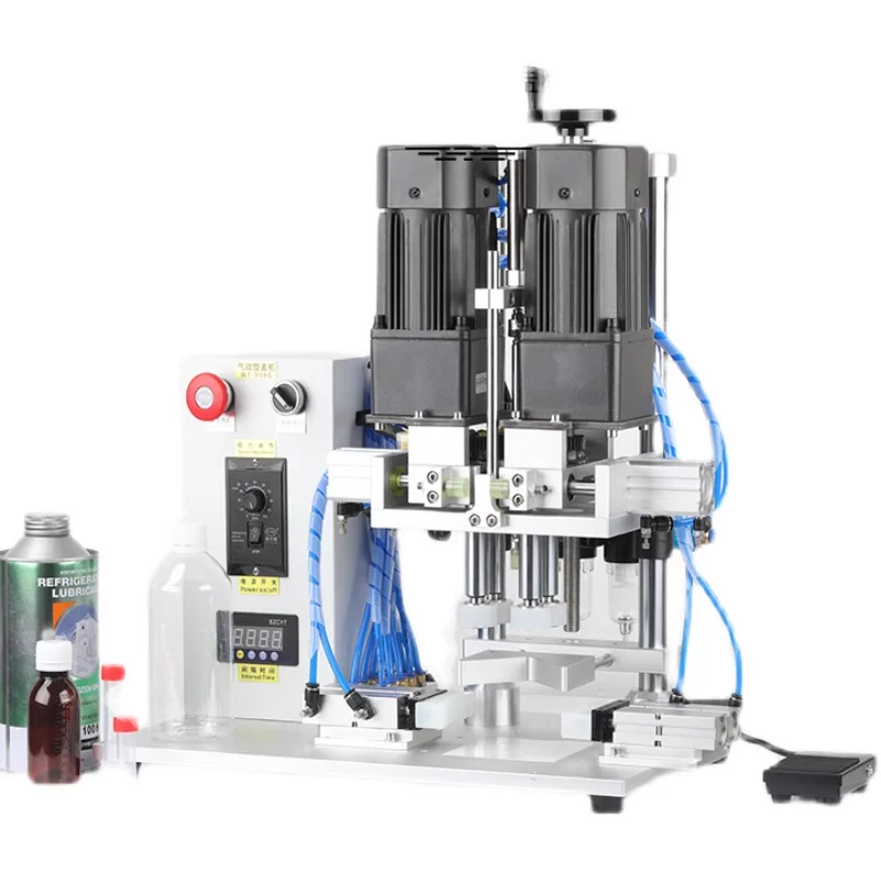 

Semi-automatic desktop plastic bottle spiral sealing machine Pneumatic spray cap sealing machine