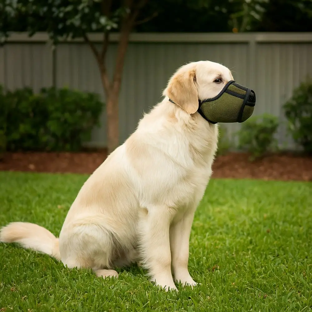 

Pet Supplies Breathable Dog Muzzle Mask Anti-Eating Elastic Anti-Biting Mask Adjustable Dog Mesh Mask Outdoors