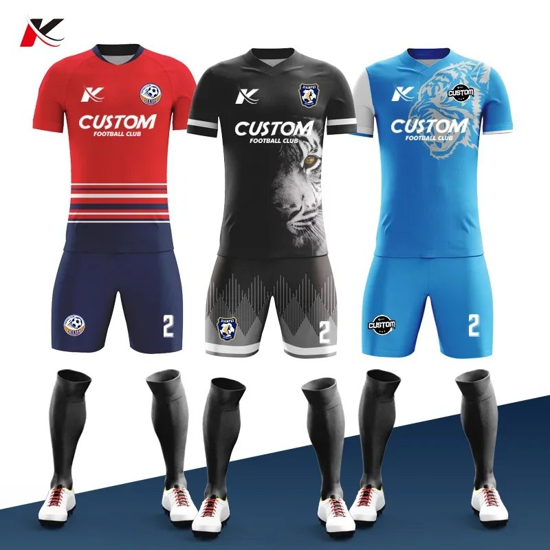 

Custom Full Sublimation 100% Polyester Soccer Uniforms Sets Club Team Breathable Football Jersey Set Mens Soccer Jersey Shirt
