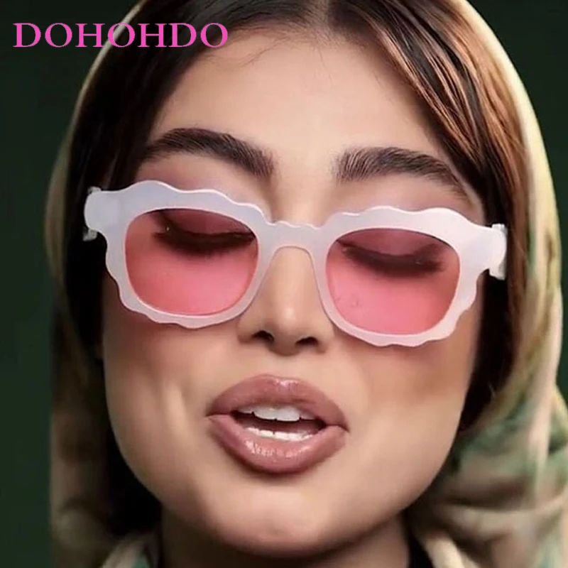 موضة غير النظامية مربع هلام اللون النظارات الشمسية النساء ظلال UV400 الرجال تتجه السفر فريد نظارات شمسية للحفلات lrest دي سول #2