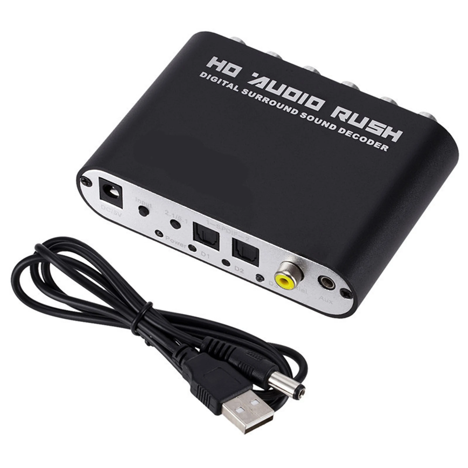 

Digital 5.1 Audio Decoder Dts/Ac-3 Optical To 5.1-Channel RCA Analog Converter Sound Audio Adapter Amplifier Converter