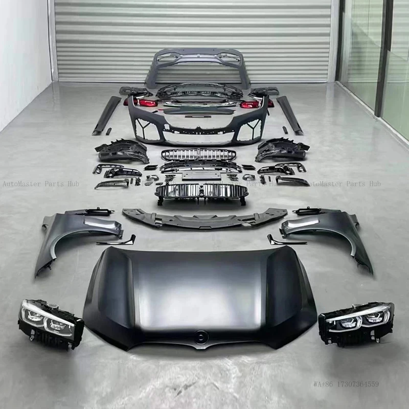 Karosserie-Kit PP für 7er Serie G11 G12 Bodykit Upgrade auf M-Stil Vordere Hintere Stoßstange Motorhaube Seitenschweller Scheinwerfer Rückleuchten Diffusor