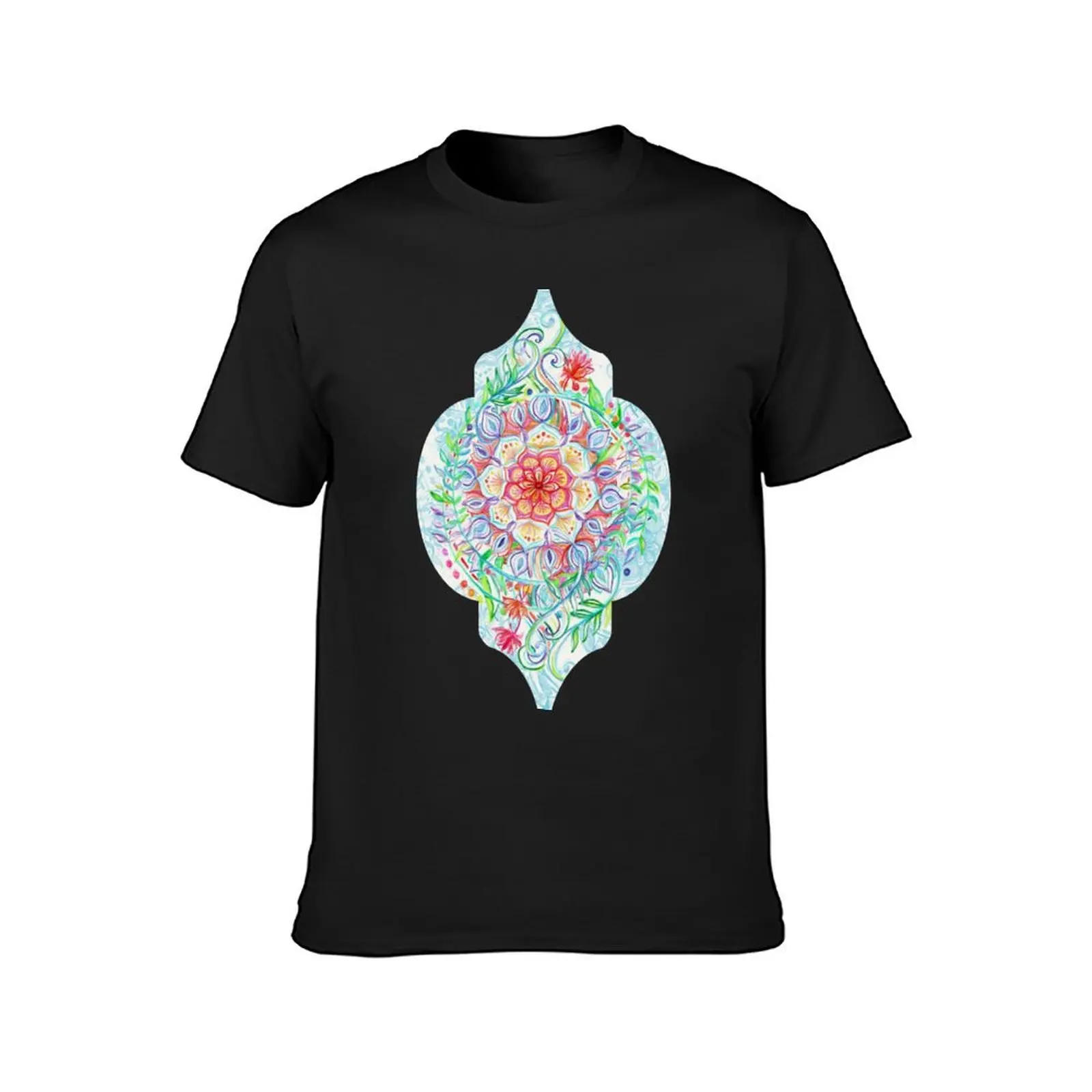 Messy Boho Floral in Rainbow Hues T-Shirt vintage clothes summer top vintage plain black t shirts men