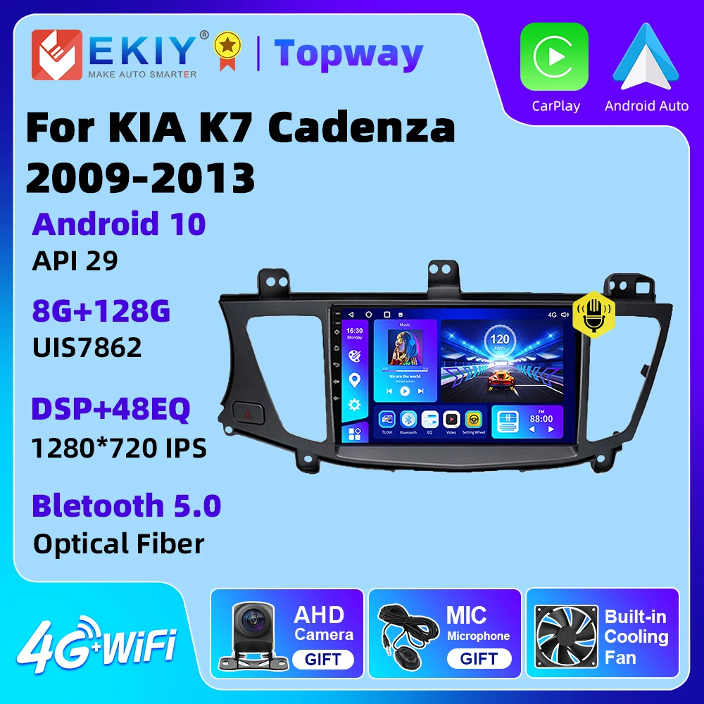 

EKIY Android 10 Car 4G WIFI Radio Navigation GPS For KIA K7 Cadenza 2009-2013 Multimedia Player Radio 2 Din DVD BT Carplay