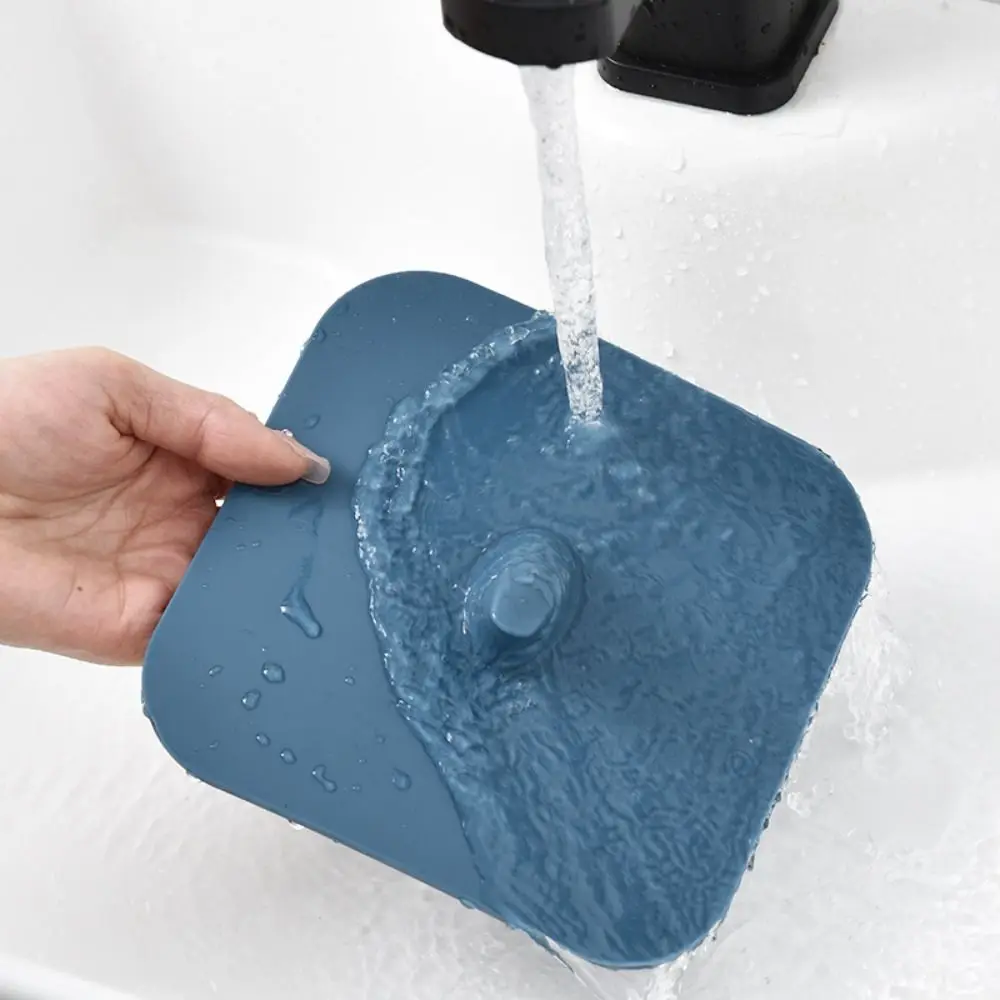 Reusable Silicone Floor Drain Cover Soft Blue Grey Sewer Pipe Cover Anti-Odor Anti-Insects Drain Stopper Household