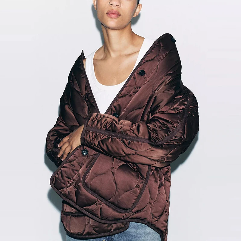 シルクサテンのような肌触りのコットンジャケット レディース スリーブ ラウンドネック コート 2025年夏新作 通勤 スリーブ ロング スリーブ 無地