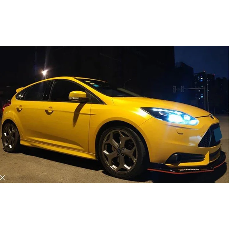 Front Bumper Spoiler Protector Plate Lip Body Kit Carbon Surface Car Decorative strip Chin Shovels For Ford Focus ST 2013