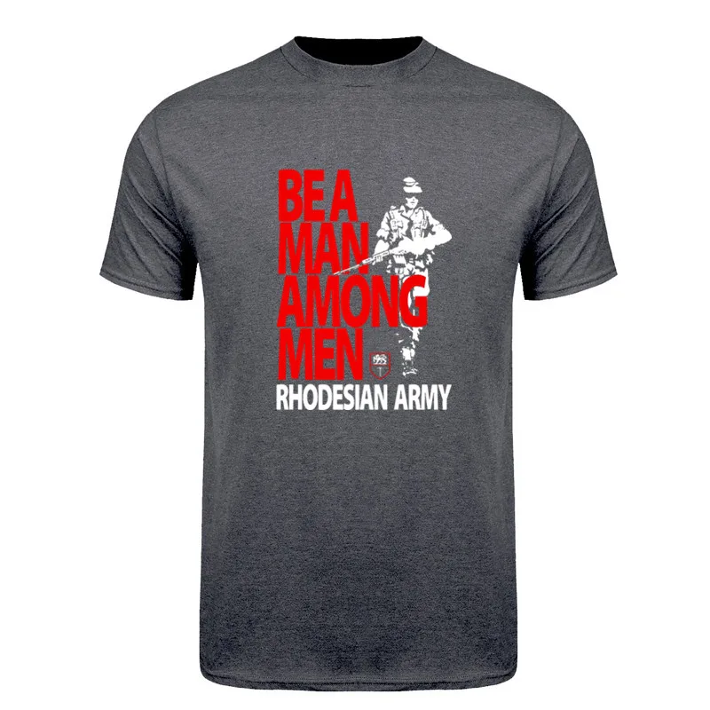 Rhodesian Army T-Shirt Lustiges Be A Man Among Men T-Shirt Sommer Kurzarm Baumwolle Streetwear Tops Herrenkleidung Geschenk T-Shirts DY-190 – Detail 3
