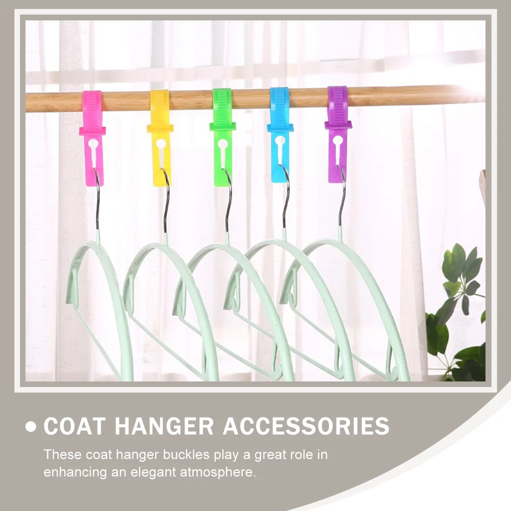 40Pcs Hanger Buckles Stylish Fixing Skid-Proof Creative Wind-Proof PP Material Accessories Cloth-Drying Buckle