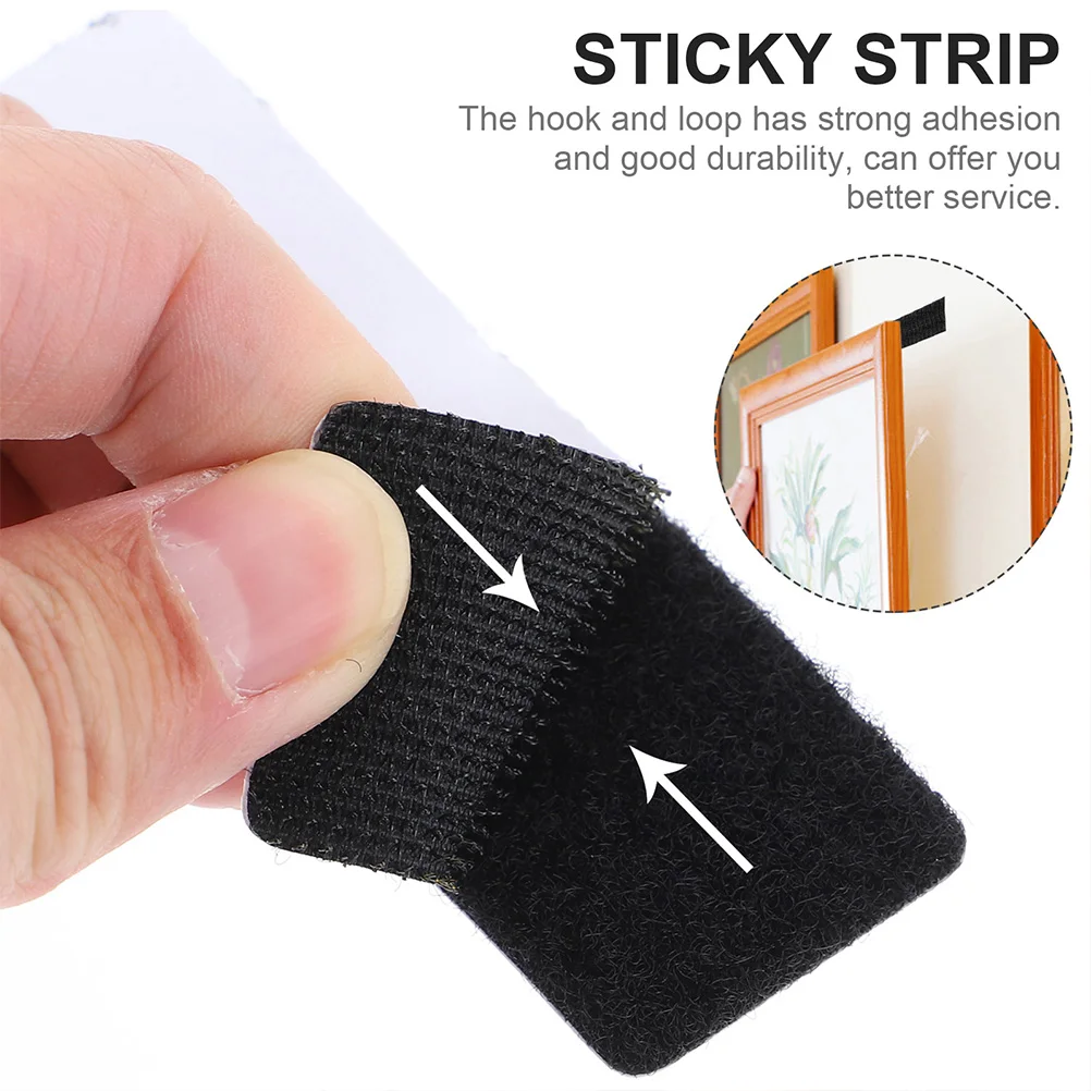 

Rounded Strips Double Sided Sticky Fasteners Carpet Tape Hooks Loops Strong Mounting Organizing Home