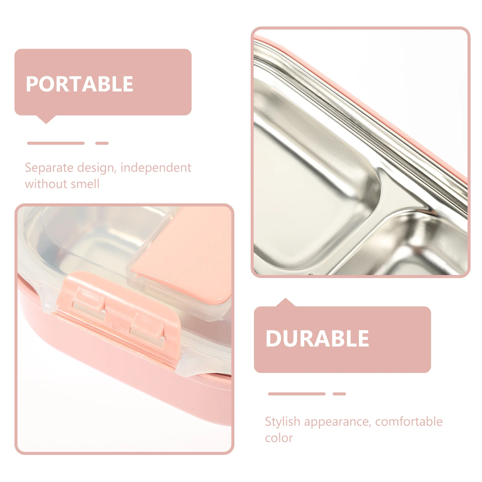 

Stainless Steel Multi-Grid Leak Proof Portable Lunch Box Food Storage for Students Office Outdoor