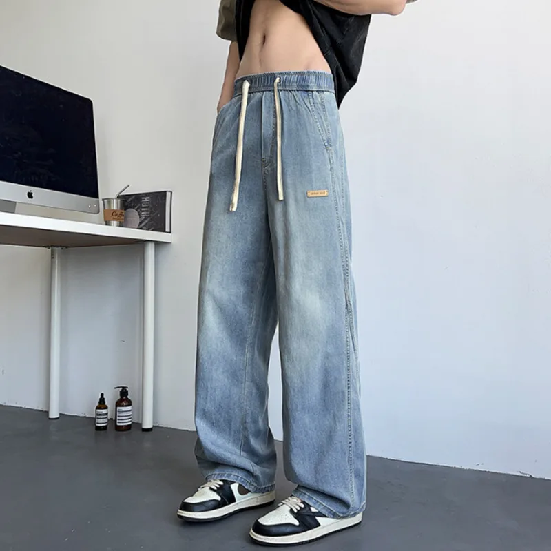 2025, Sommer, neue Herrenmode, koreanische Ausgabe, Tencel, elastisch, Lyocell, locker und vielseitig, lässig, einfach, dünn, einfarbig