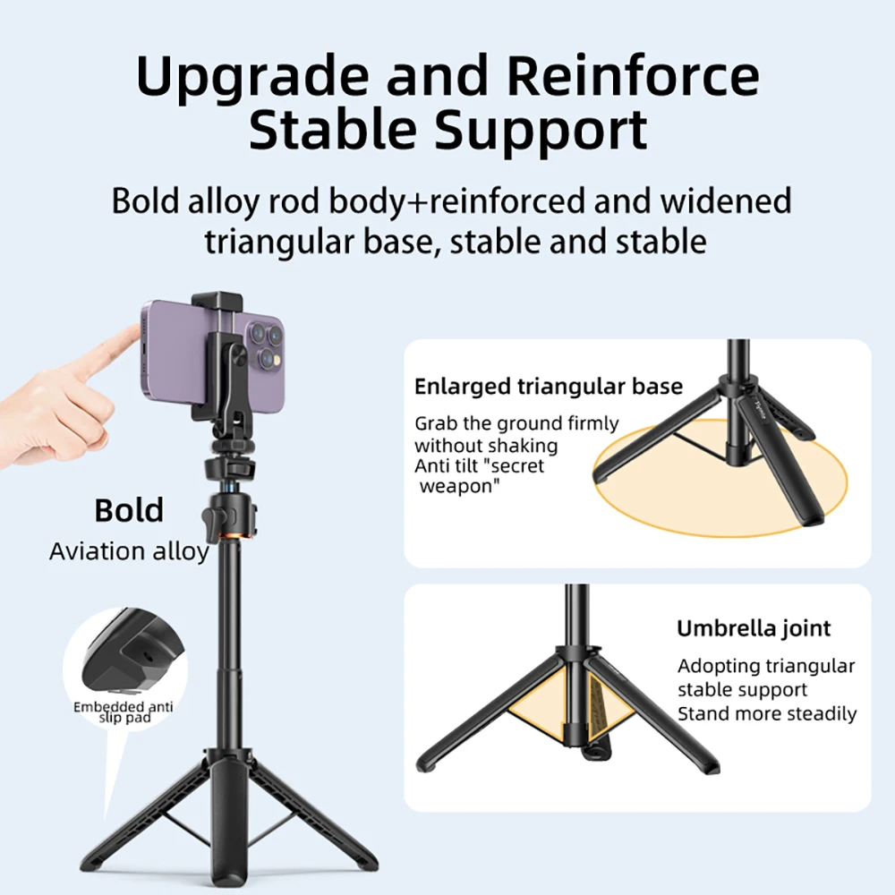 Flymile Statyw Selfie Stick do DJI OSMO Pocket 4/Pocket 3/Insta360 X5 Akcesoria do aparatów DSLR Regulowany wysuwany pręt — zdjęcie produktu 3