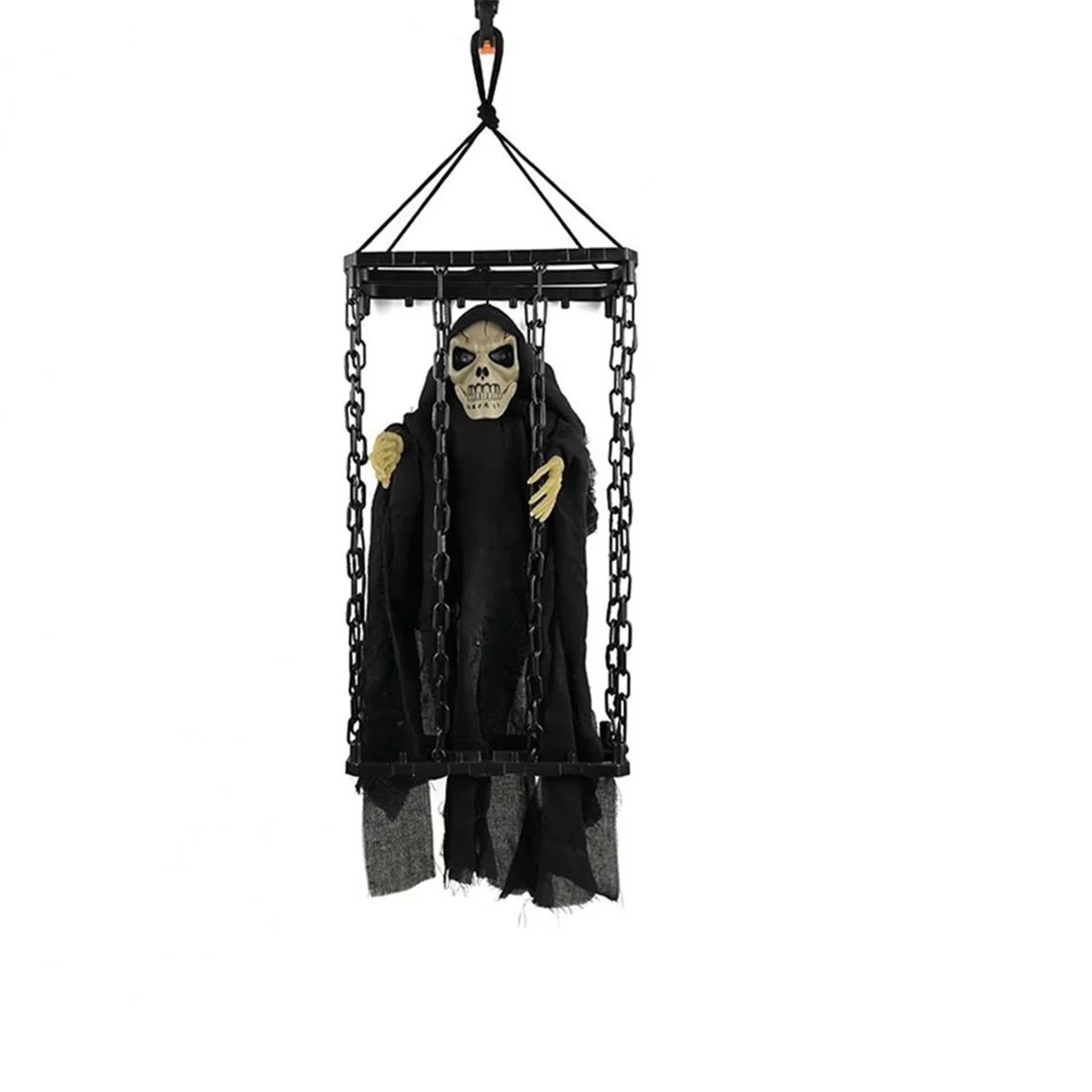 

Halloween Outdoor Decoration Ghosts Skeleton Animated Ornament with Lighted Eyes Creepy Laughter Halloween Hanging C