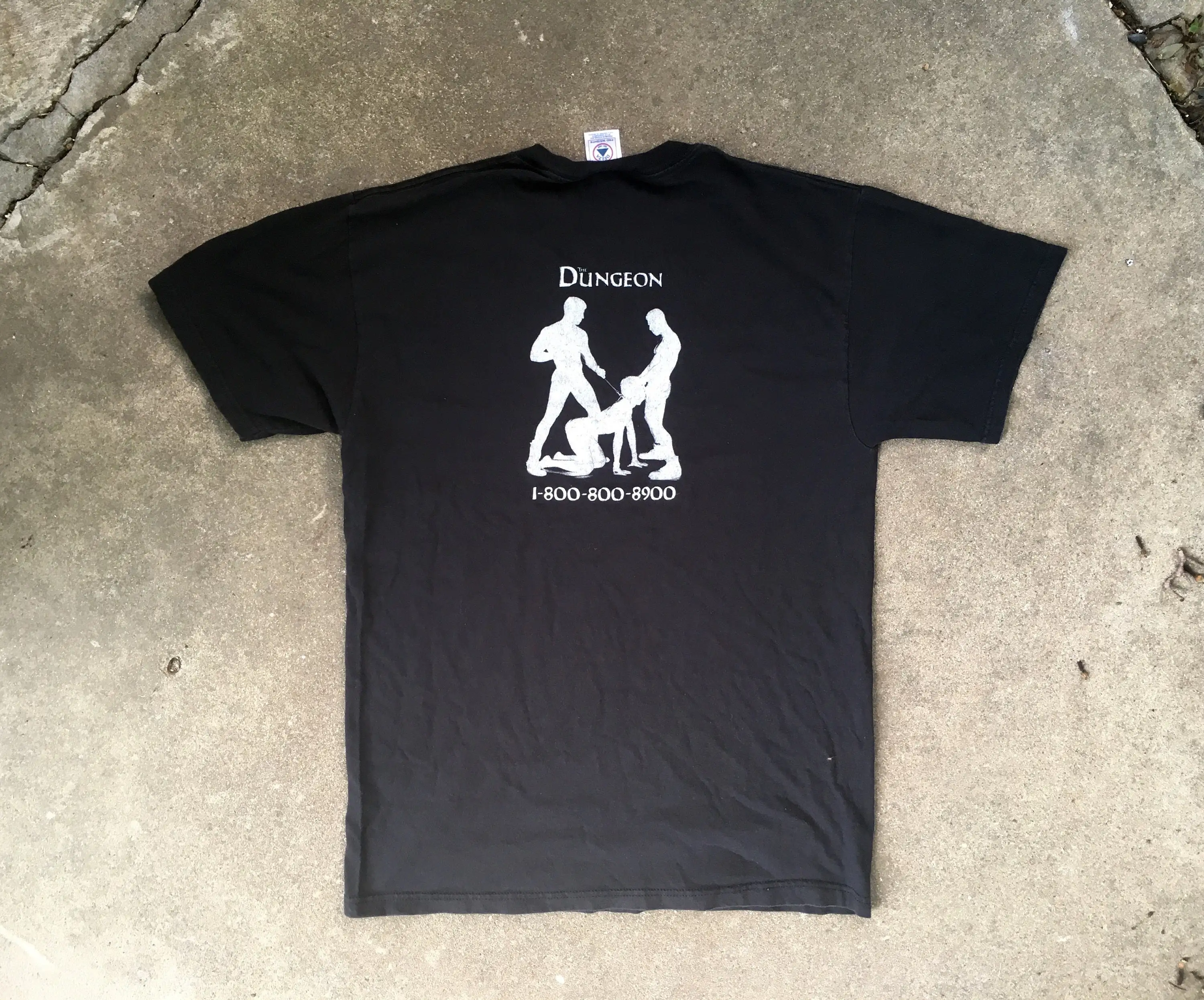 Vintage 1990s the DUNGEON Gay Male Fetish Hotline Black Cotton