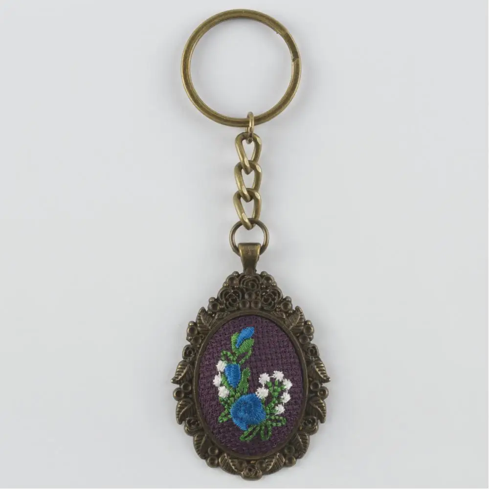 Flower Figured Cross Stitch Key Chain