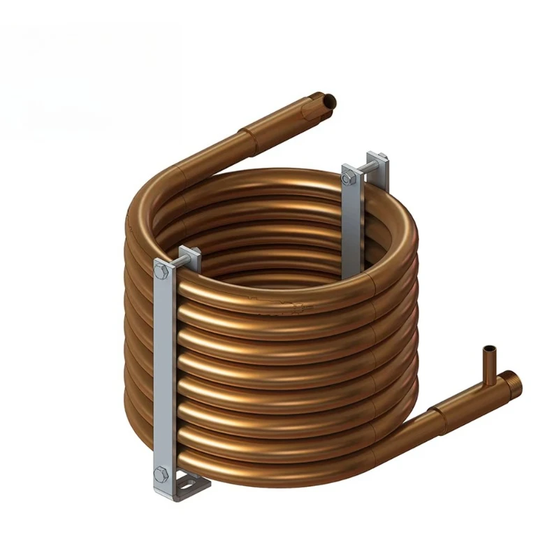 

High efficiency double tube copper heat exchanger steel titanium coaxial coil heat pump