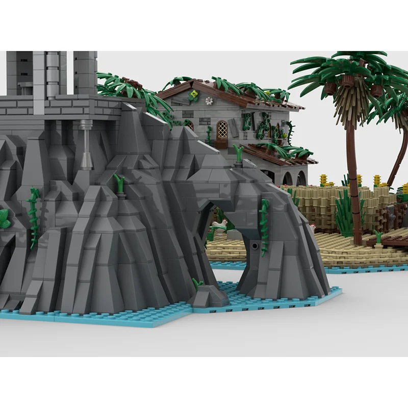 Moc ビルディングブロック モジュール式海賊島湾 - ビーチアイランド拡張テクノロジーブロック クリスマス DIY おもちゃ 建設ギフト