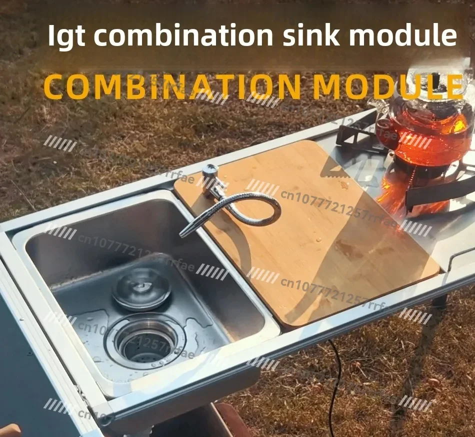 One Unit Sink Module Combination of Faucet Washing Basin Pool  Igt Camping Table Kitchen