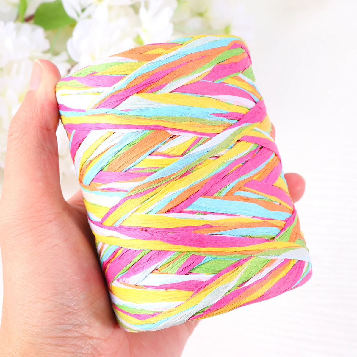 

6-Color Handmade Raffia Rope Colorful Paper Roll Soft Texture for DIY Flower Weaving Gift Wrapping Decoration Paper Ribbon