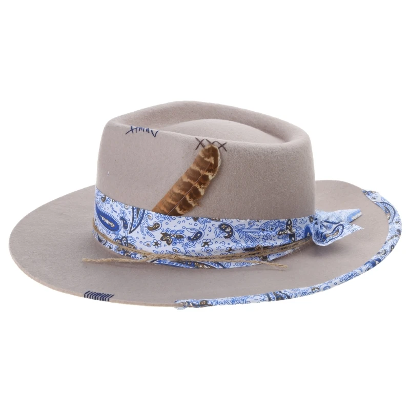 Wool Hat Cowboy Hat HippiesHat Adult Fedoras Hat Stage Show Fashion Headpiece